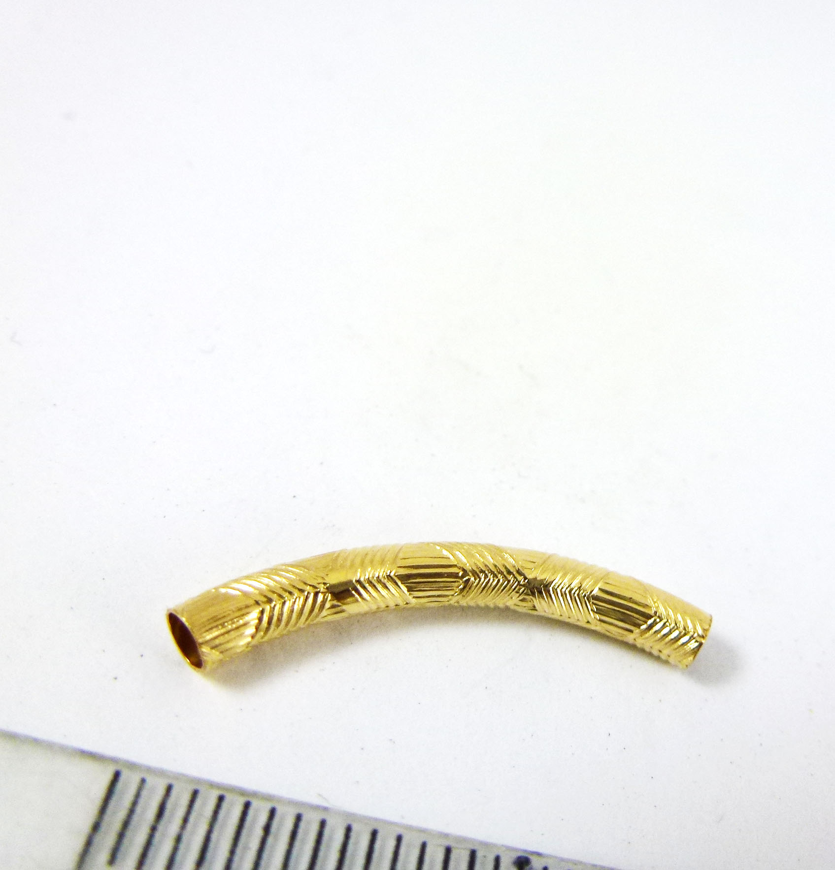 3x25mm包14K金細紋彎管