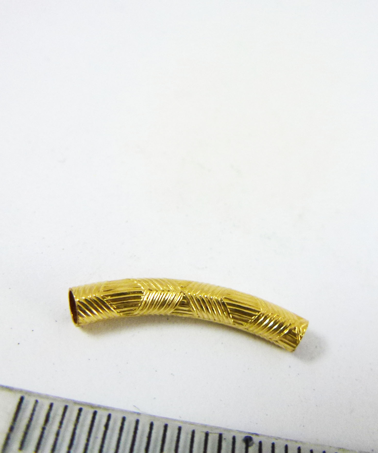 3x20mm包14K金細紋彎管