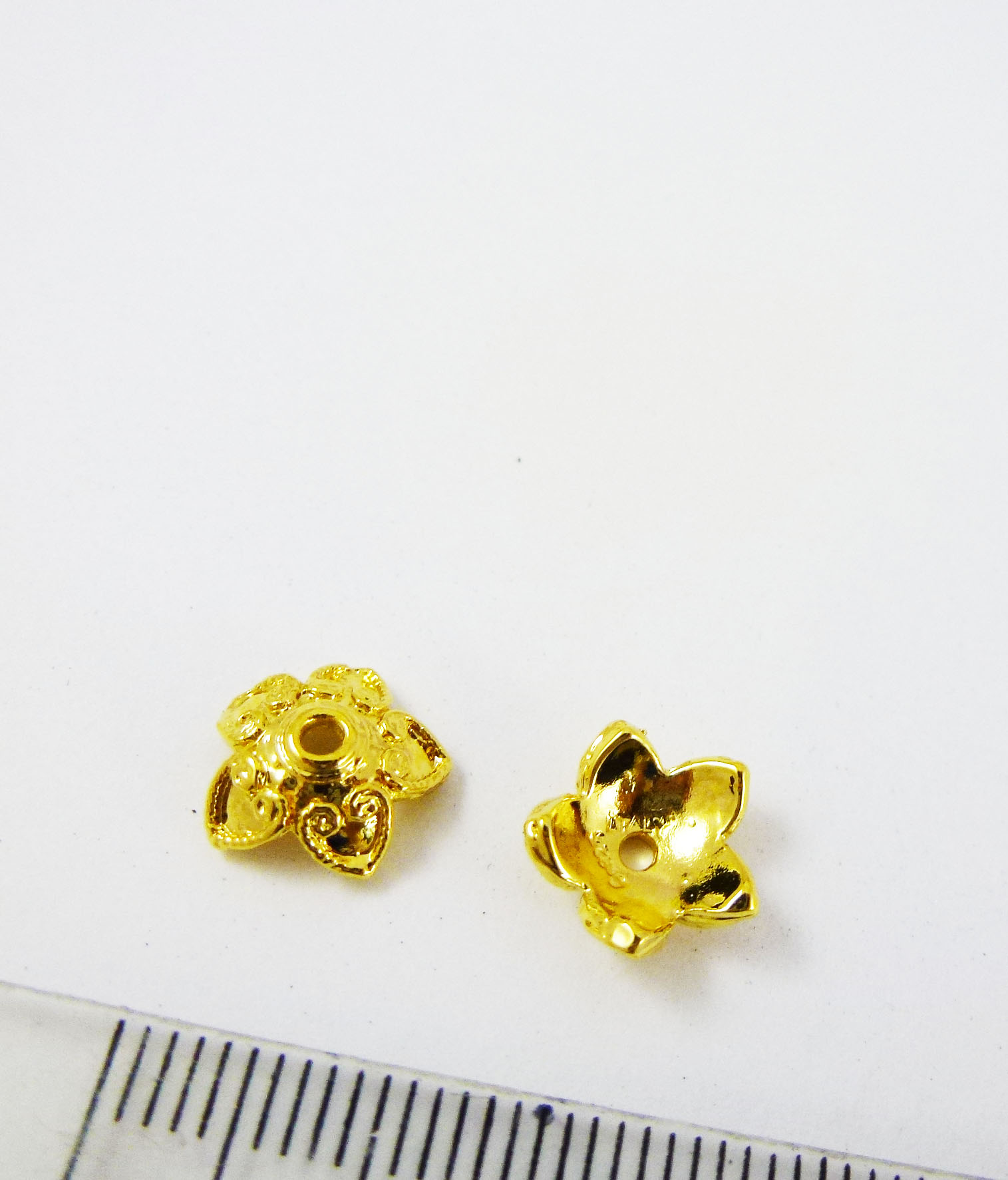 10mm銅鍍金五心花形花帽
