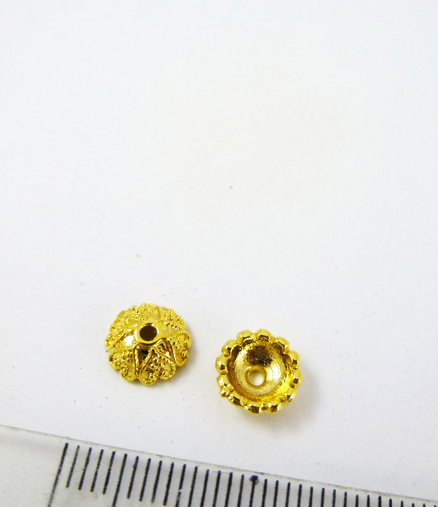 8mm銅鍍金色六角星心形帽蓋