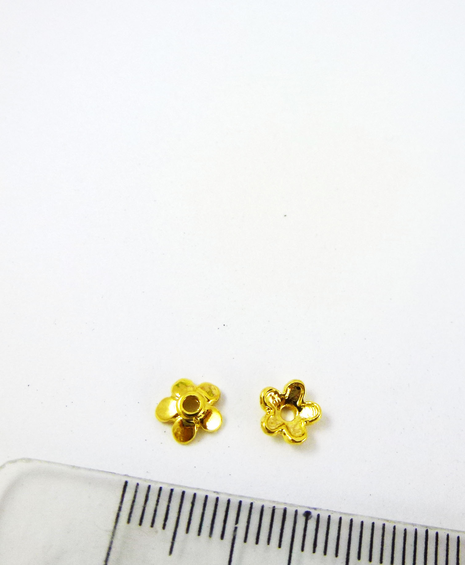 6mm銅鍍金色五圓瓣帽蓋