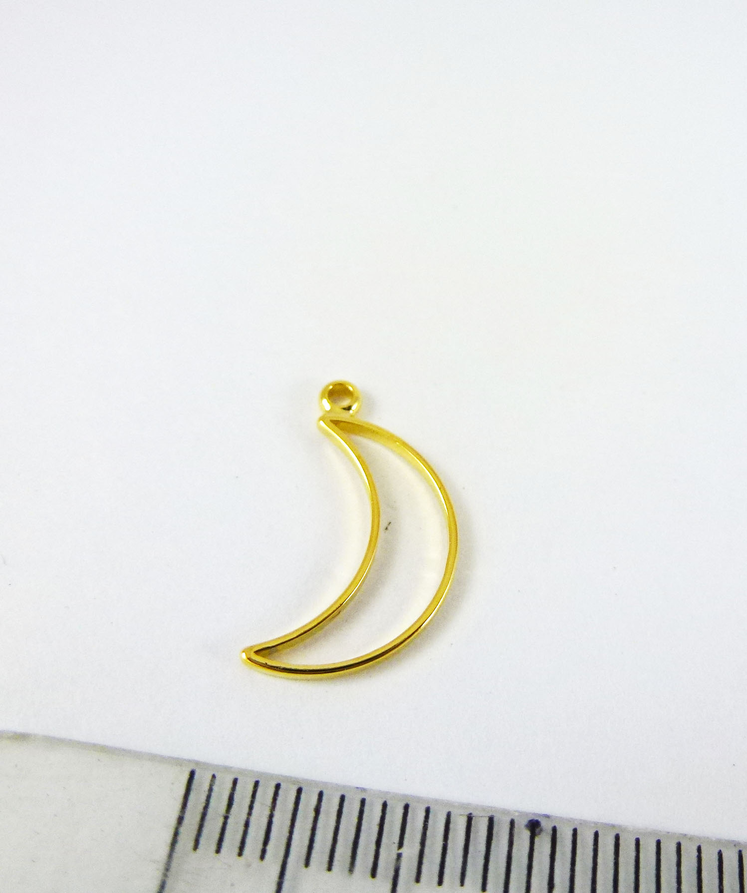 15mm銅鍍金色單孔月牙