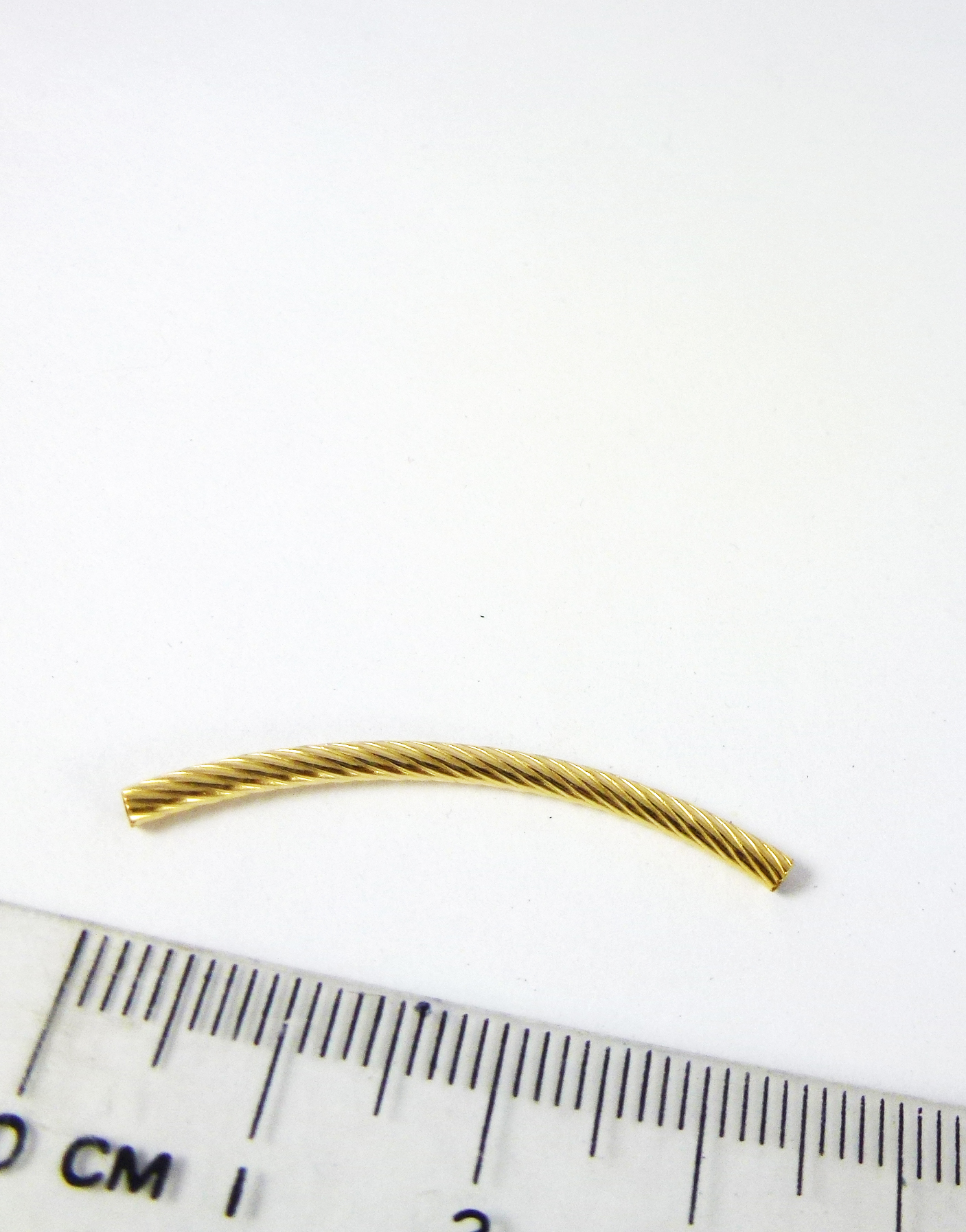 2x34mm包14K金螺紋彎管