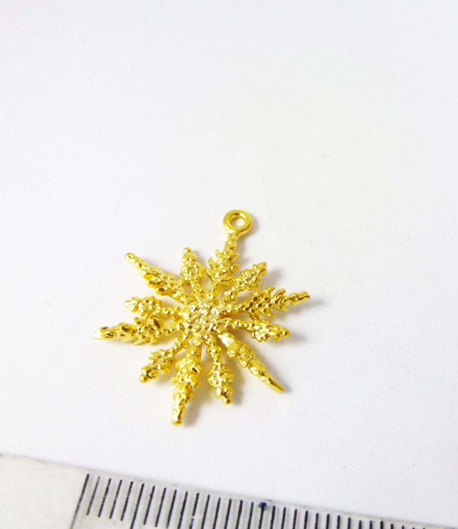 22mm銅鍍霧金單孔放射狀雪花