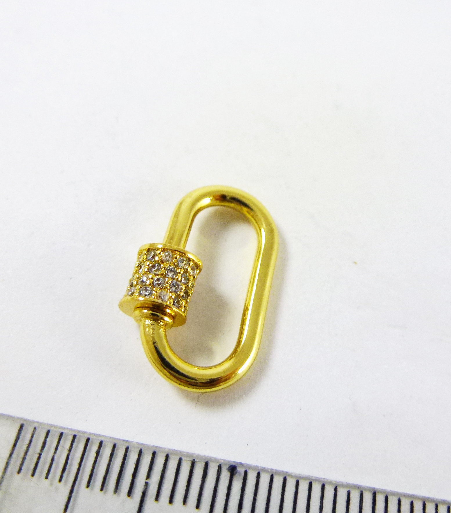 19mm銅鍍金色螺旋鑲鑽O形扣