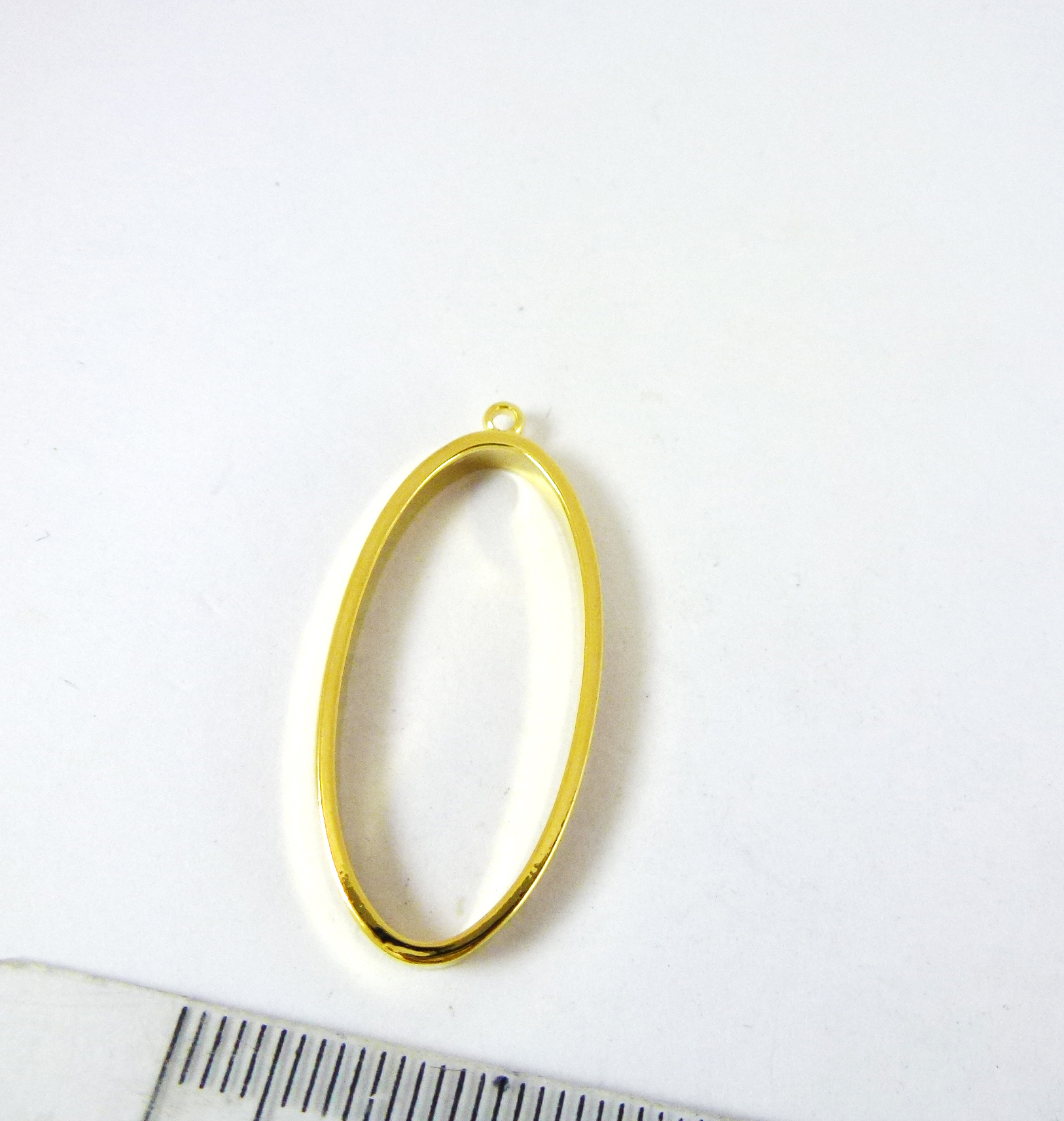 30mm合金鍍金色單孔橢圓框