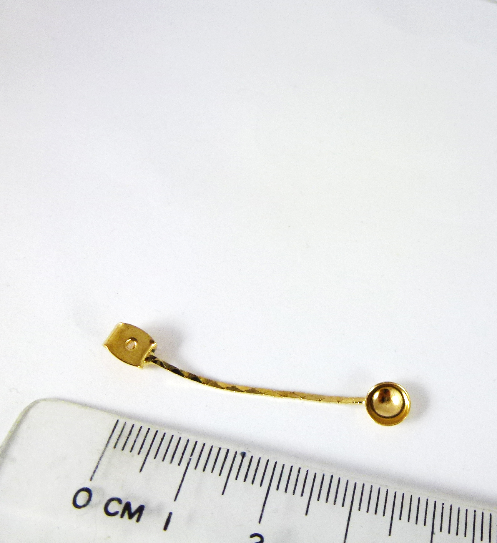 銅鍍金後扣附扁鍊-1X30mm-6mm圓凹盤