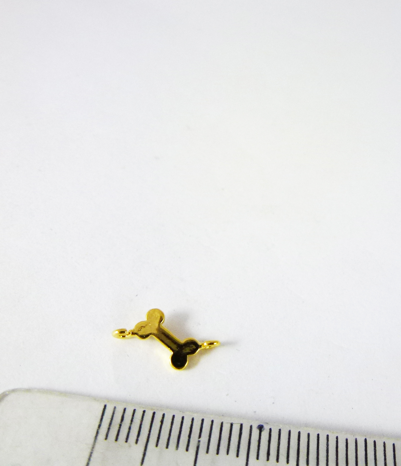 7mm銅鍍金色雙孔狗骨頭