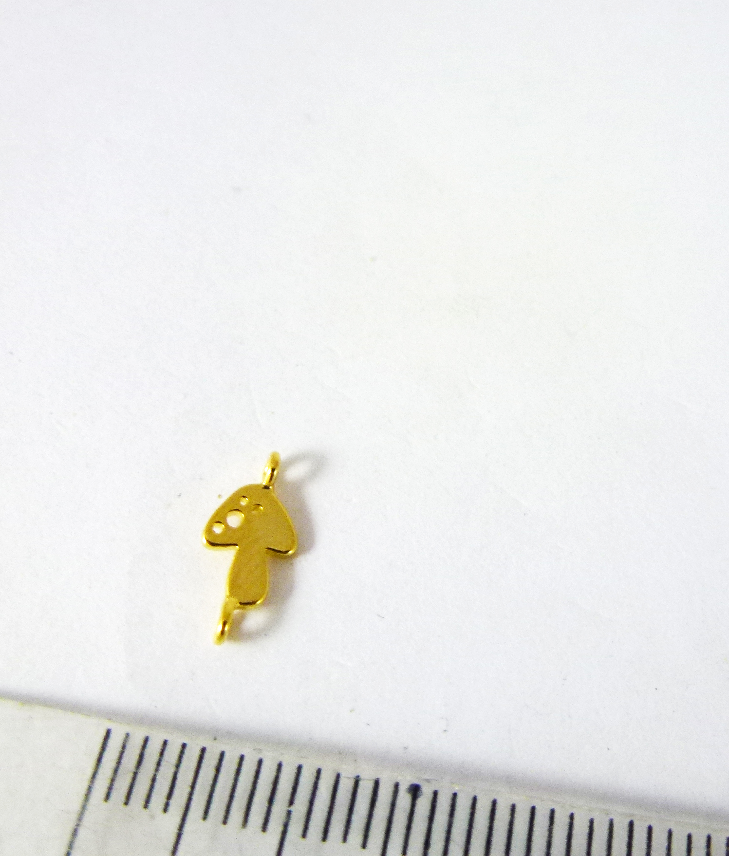 7mm銅鍍金色雙孔小蘑菇