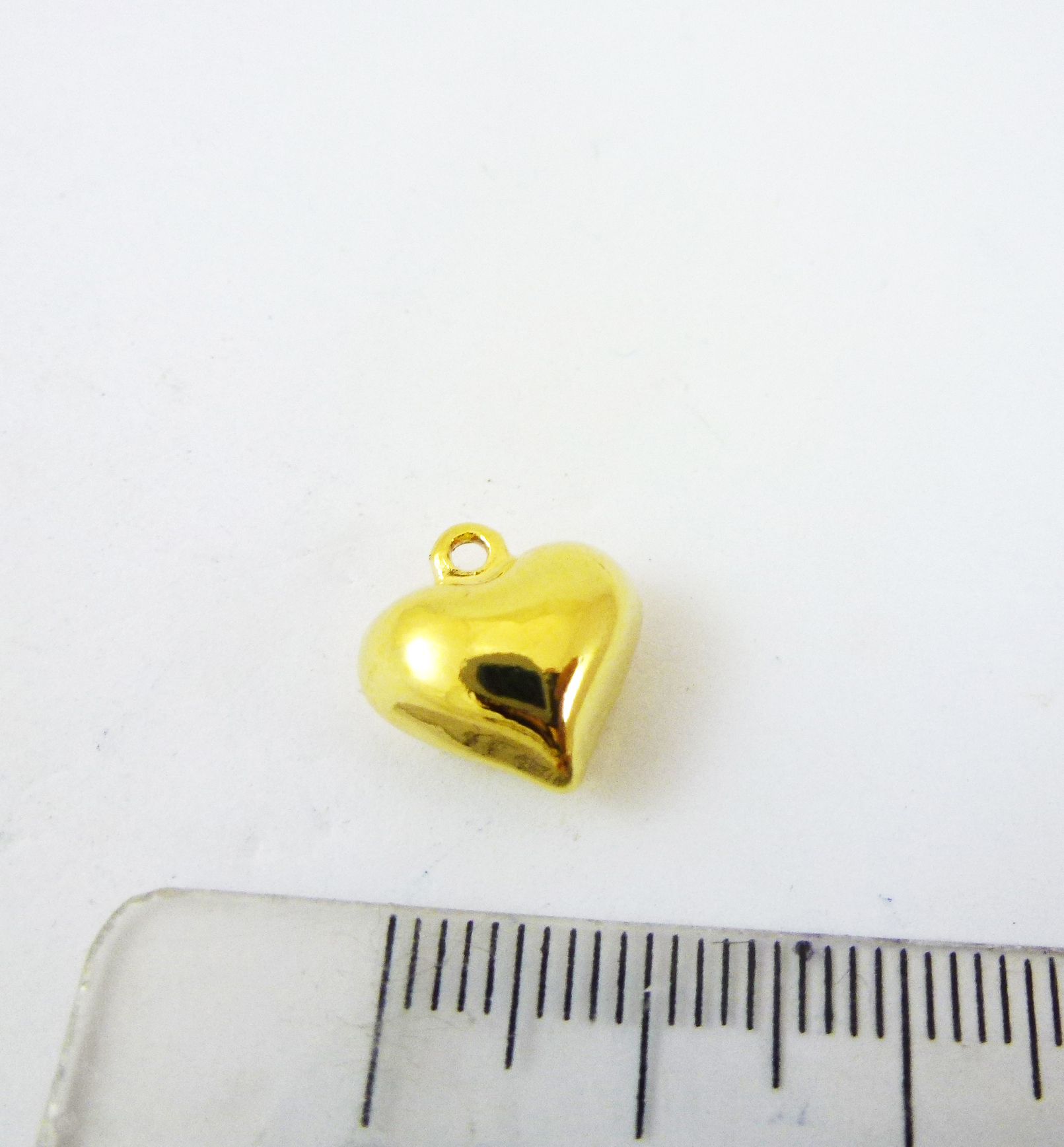 12mm銅鍍金單孔立體桃心