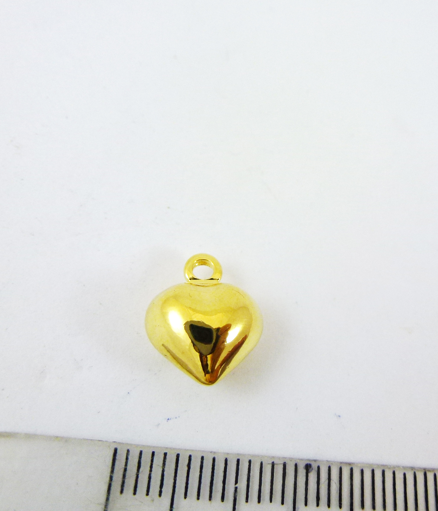 10mm銅鍍金單孔立體桃心