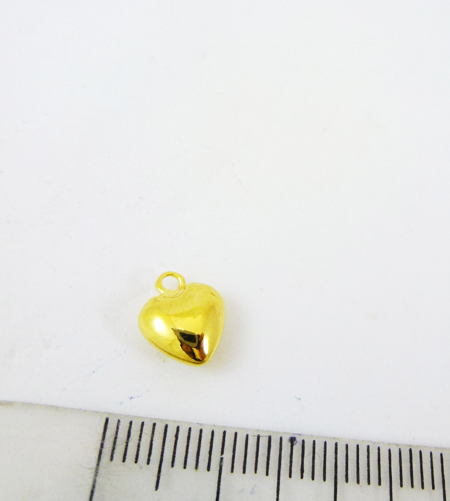 8mm銅鍍金單孔立體桃心