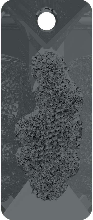 36MM生長水晶長方形-銀色夜影