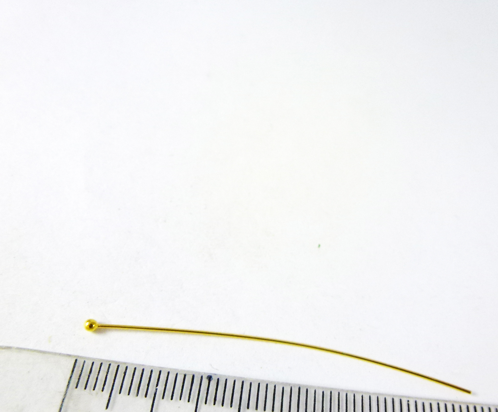 0.5X50mm純銀鍍金色珠針