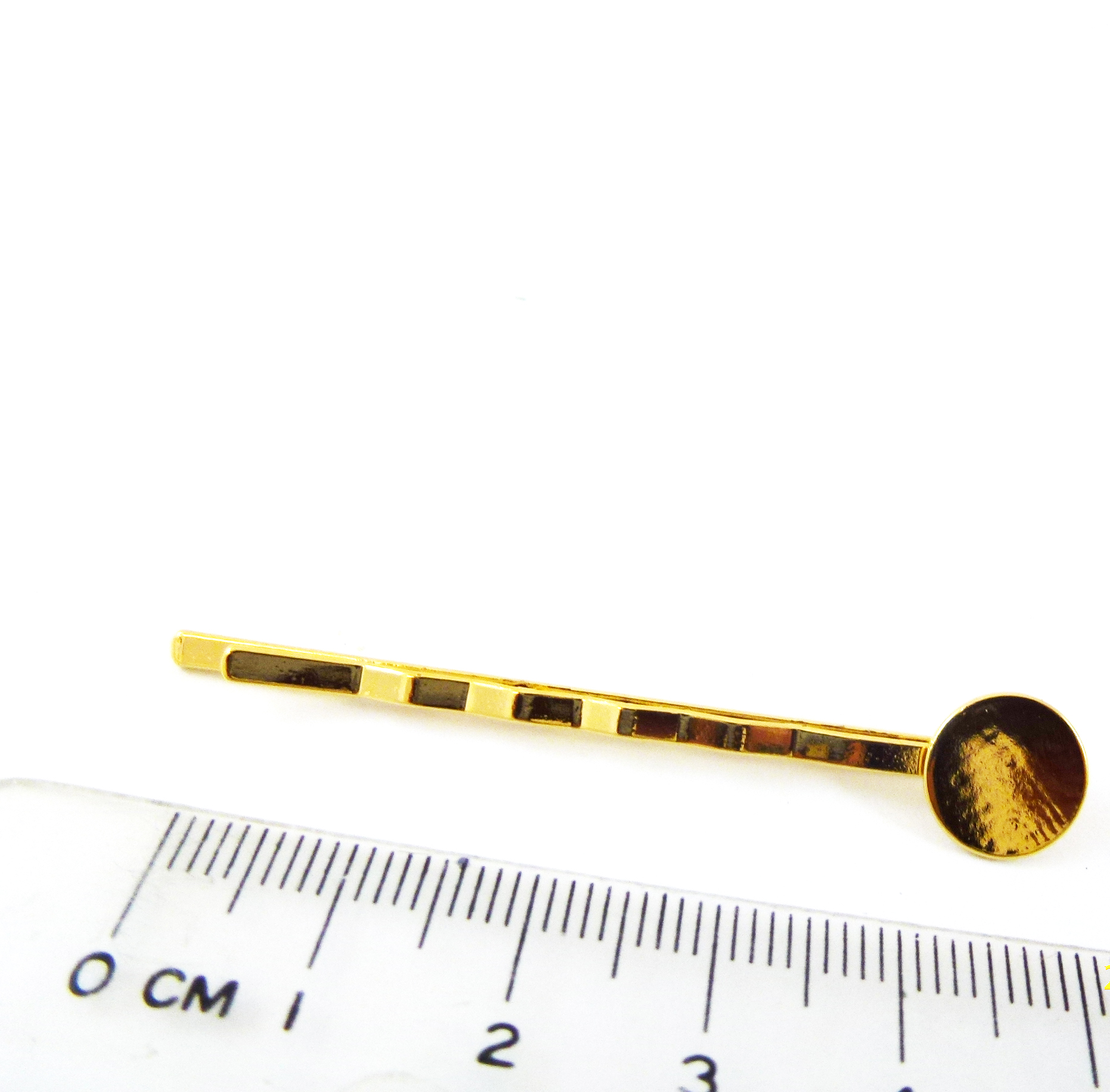 10MM銅鍍金色圓盤一字波浪髮夾