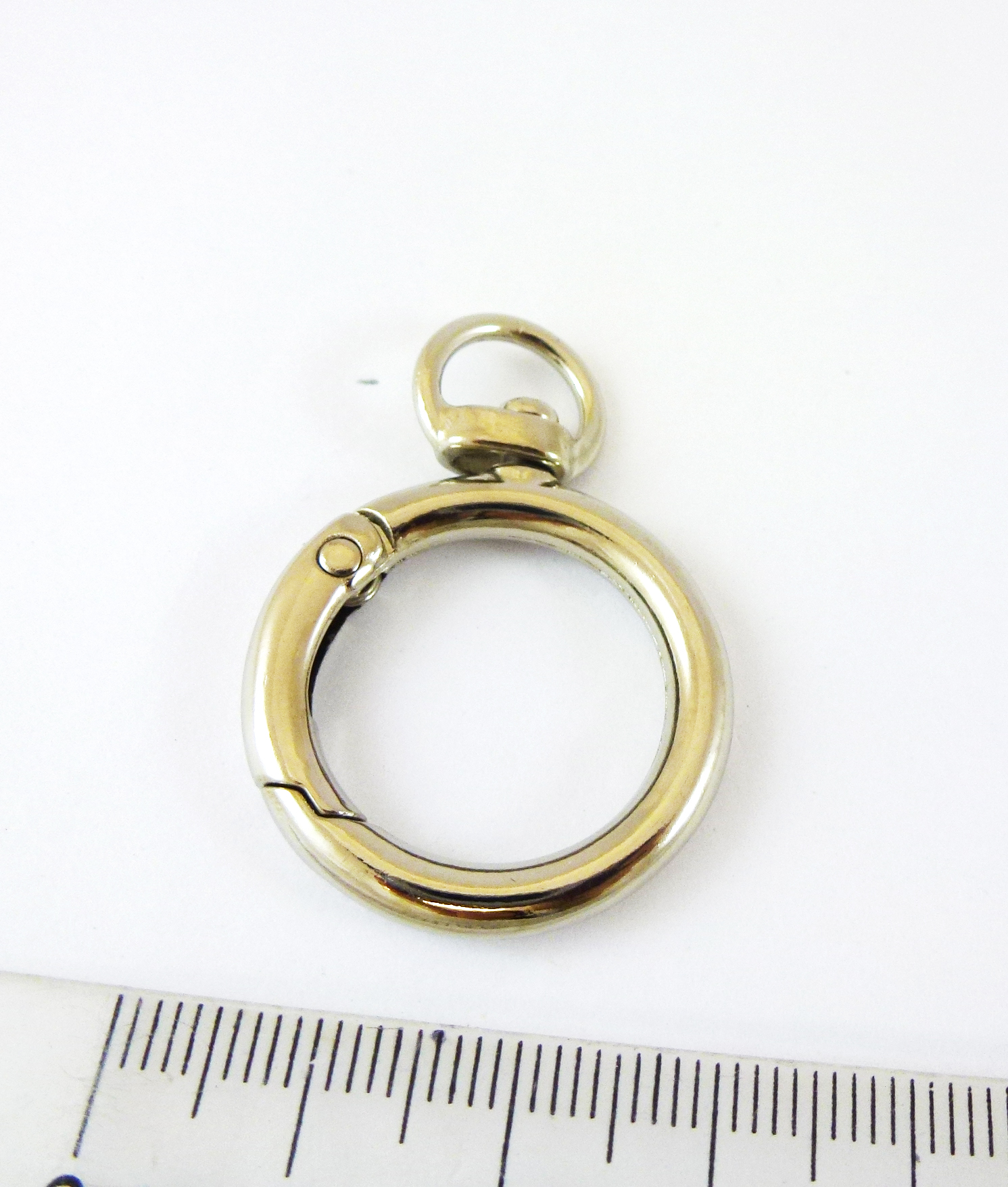 40mm鋅合金鍍白K色O形鑰匙圈